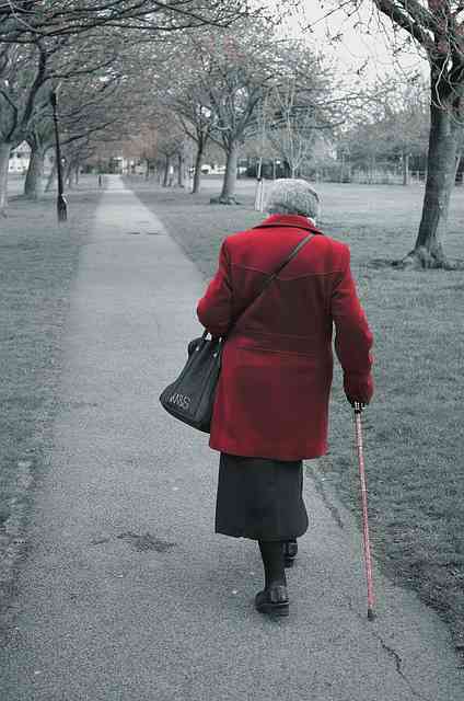 old lady walking