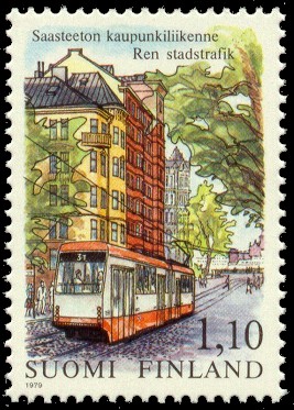 HelsinkiTram 1979 postage stamp