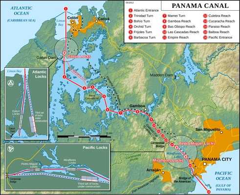 Panama Canal Relief Map